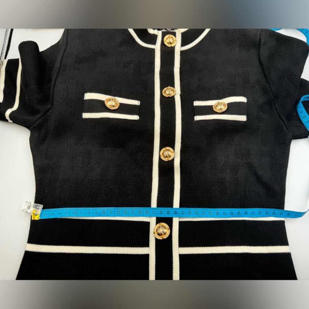 🆕KARL LAGERFELD🧿 NWT Classic Knit Dress with Embroidered Monogram, Black, Sz S - Picture 13 of 16
